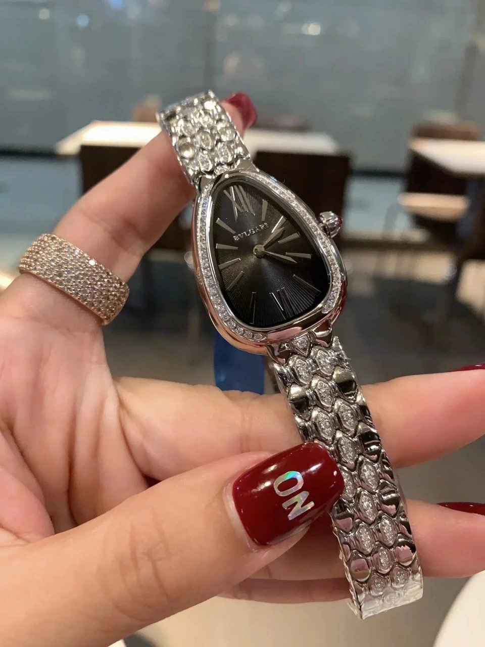 Bvlgari diamond encrusted watch