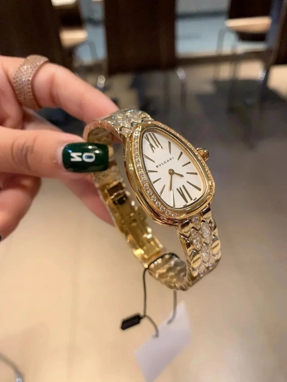 Bvlgari diamond encrusted watch