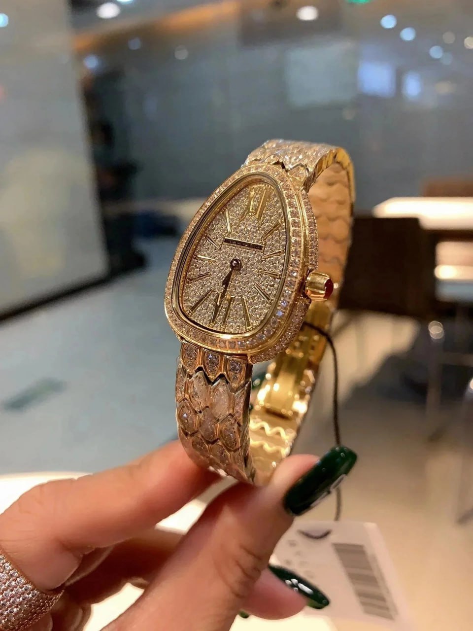 Bvlgari diamond encrusted watch