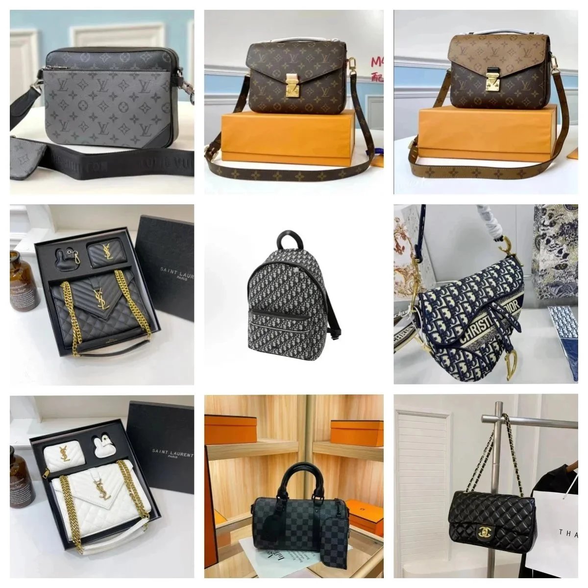  LV/Dior/YSL/Chanel/Leather bags